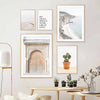 Beige Ancient Gate and Ocean Canvas Canvas Prints-Heart N' Soul Home