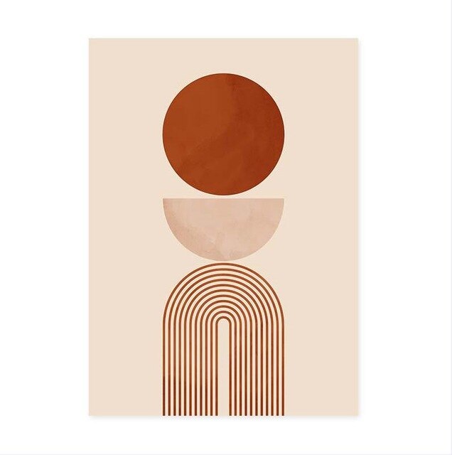 Trendy Beige Geometric Abstract Canvas Prints-Heart N' Soul Home