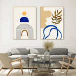Abstract Beige Blue Ava Canvas Prints-Heart N' Soul Home