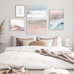 Pink Ocean Waves And Dried Flowers Canvas Prints