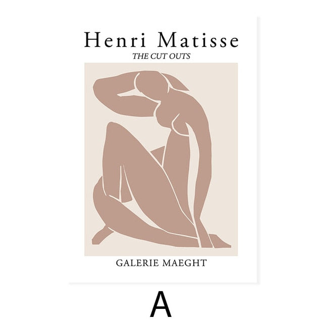 Matisse Abstract Art And Leaf Silhouette Canvas Prints