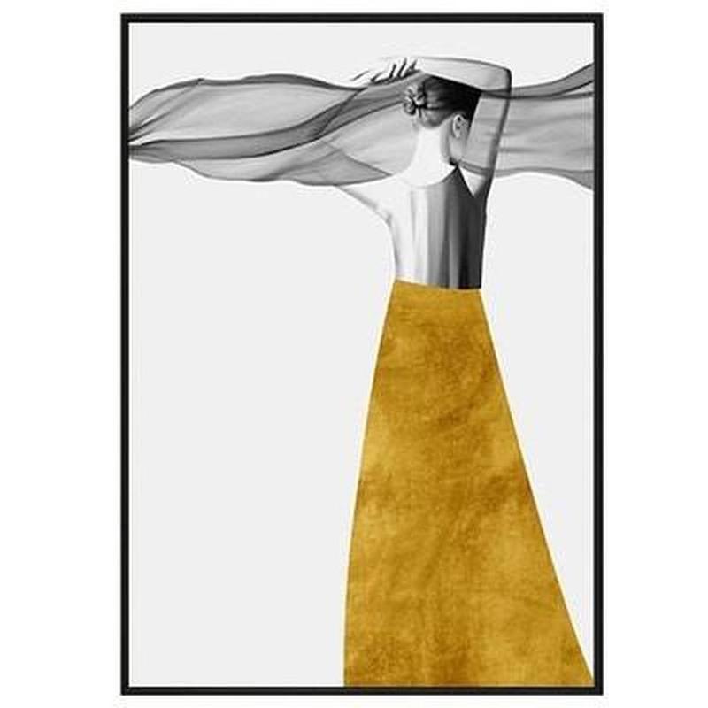 The Girl In The Yellow Dress Series Design E Canvas Art Prints