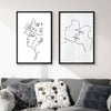 You And Me Abstract Art Black And White Canvas Painting Prints-Heart N' Soul Home-Heart N' Soul Home